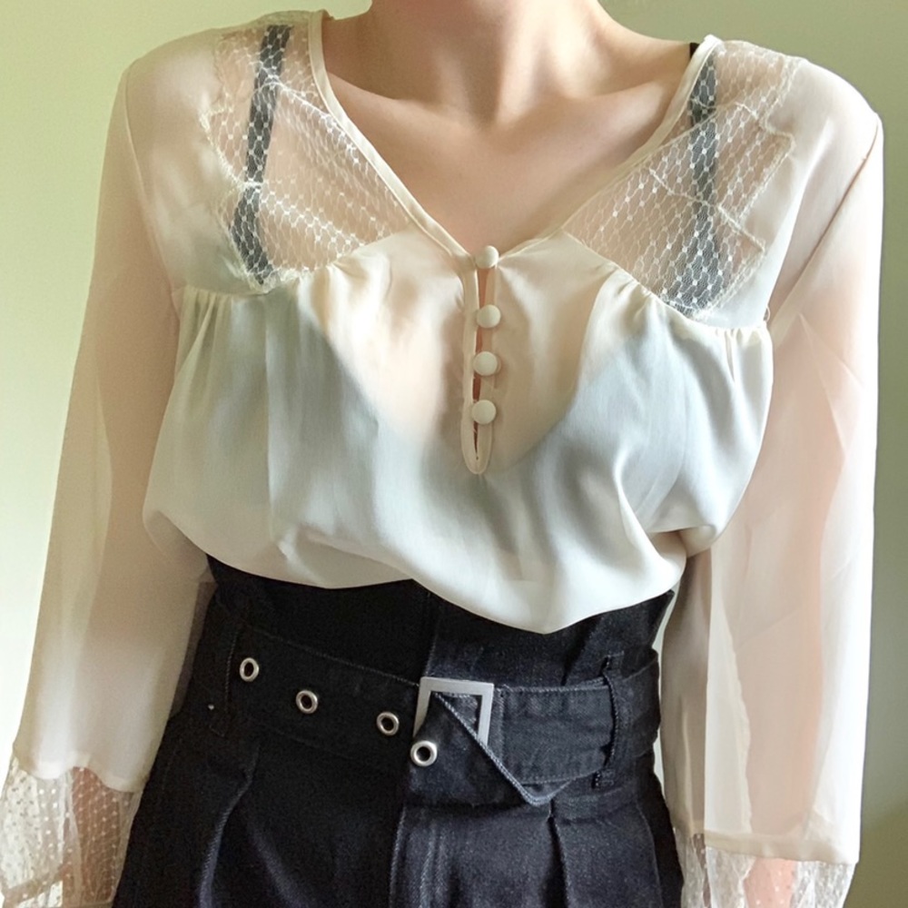 Sheer Button Blouse